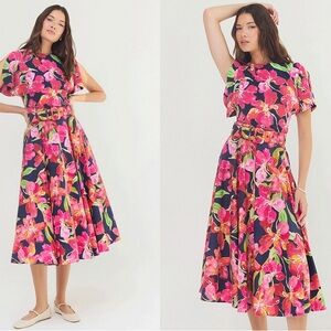 NWT  Hutch Rye Skirt in Navy Multi Floral Poplin Cotton Size Small